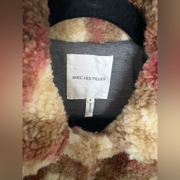 NWT Avec Les Filles Plaid Faux Shearling Trucker Shacket Size Small | Cozy Fall - Picture 3 of 15